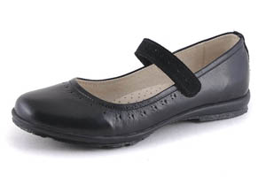 Туфли для девочки, Скороход, черные, натуральная кожа, липучка, р.31-35 ― Топтыга