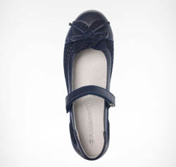 Туфли для девочки, Фламинго, темно-синие, микрофибра/нат.кожа, липучка, р.30-36
