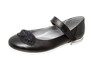 Туфли для девочки, Лель, черные, натуральная кожа, липучка, р.30-37 ― Топтыга