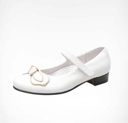 Туфли для девочки, Фламинго, белые, комб.кожа, липучка, р.28-33