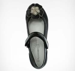 Туфли для девочки Флминго, черные, микрофибра/нат.кожа, липучка, р.31-36