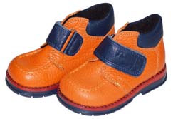 Ботинки Tаи-орто утепленные, оранжевая нат. кожа, синяя липучка, р.20-24