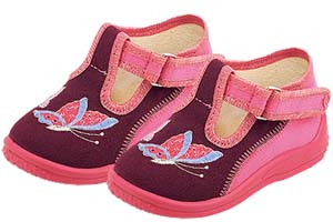 Туфли (тапочки) Zetpol текстильные, розовые, застежка-пряжка, р.18-27 ― Топтыга
