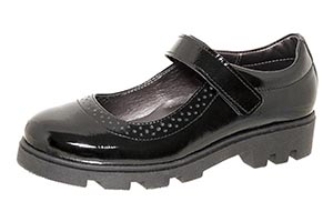 Туфли для девочки, Лель, черные, натуральная кожа (наплак), липучка, р.30-35 ― Топтыга
