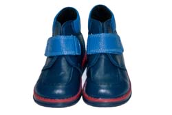 Ботинки Tаши-орто утепленные, синяя кожа, голубая липучка, р.20-24