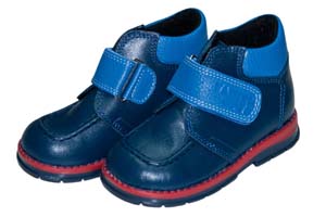 Ботинки Tаши-орто утепленные, синяя кожа, голубая липучка, р.20-24 ― Топтыга