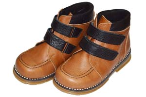 Ботинки Tаши-орто, светло-коричневая нат.кожа, утепленные, 2 липучки р.25-30 ― Топтыга